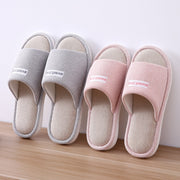 Women Indoor Slippers Floor Flat Shoes Comfortable Anti-slip Home Flax