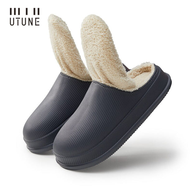 Women Winter Waterproof shoes Warm Thick sole Indoor Slippers