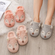 Indoor Home Floor Slippers Fox Women Soft Shoes